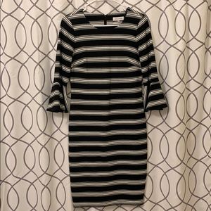 Black and White Striped Calvin Klein dress (6)